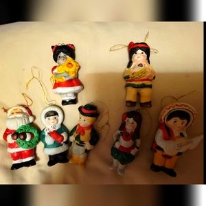 Vintage 1986 Christmas Ornament set with box